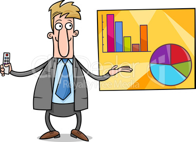 businessman presentation cartoon illustration