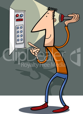 man fix electricity cartoon illustration