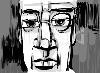 man face artistic drawing illustration