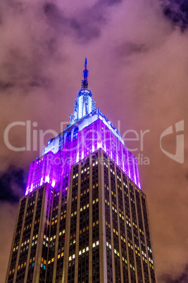NEW YORK CITY - MAY 21, 2013: Illuminated top of Empire State Bu