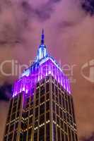 NEW YORK CITY - MAY 21, 2013: Illuminated top of Empire State Bu