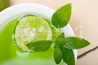 mint infusion tea tisane with lime