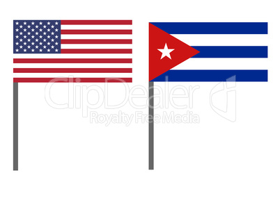 Flag of Cuba and USA