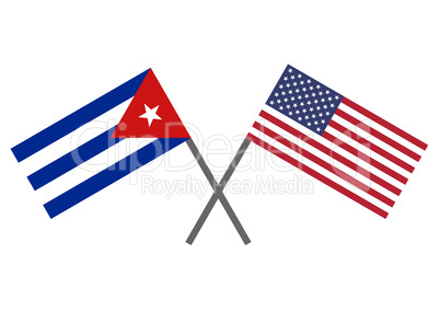 Flag of Cuba and USA