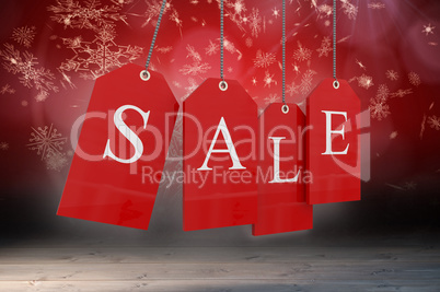 Composite image of red sale tags