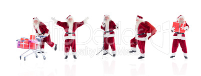 Composite image of different santas