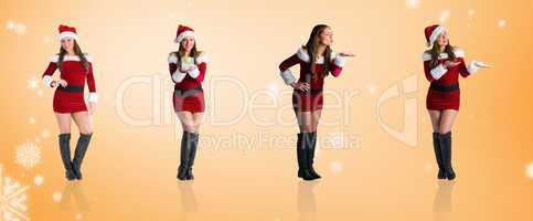 Composite image of different festive blondes