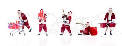 Composite image of different santas