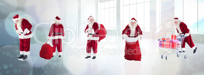 Composite image of different santas