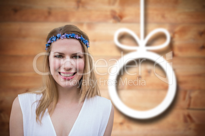 Composite image of pretty hipster blonde