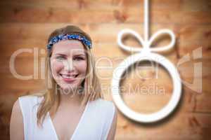 Composite image of pretty hipster blonde