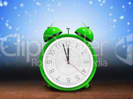 Composite image of alarm clock counting down to twelve