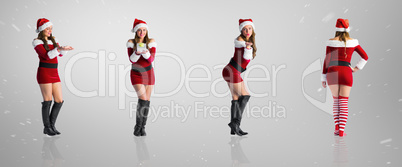 Composite image of different festive blondes