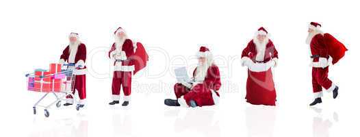 Composite image of different santas