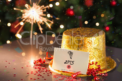 2015 card on table set for party