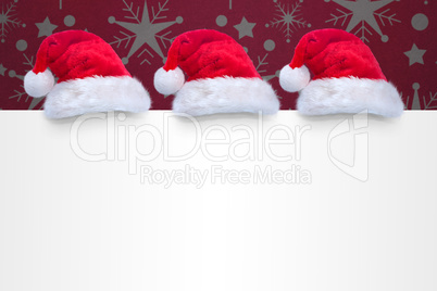 Composite image of santa hat on poster