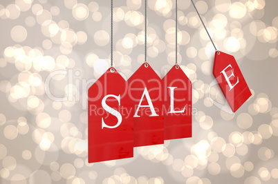 Composite image of red sale tags