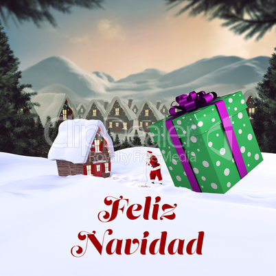 Composite image of feliz navidad