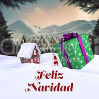 Composite image of feliz navidad