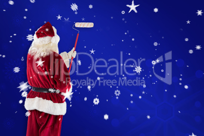 Composite image of santa has a globe in his hand