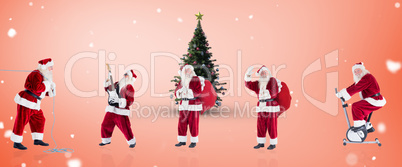 Composite image of different santas