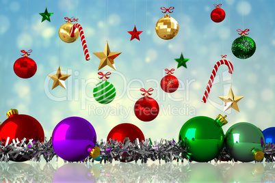 Composite image of christmes decorations