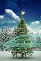 Composite image of christmas tree