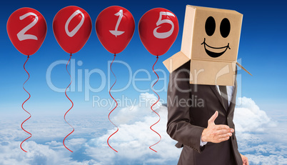 Composite image of anonymous businessman offering his hand