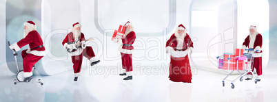 Composite image of different santas