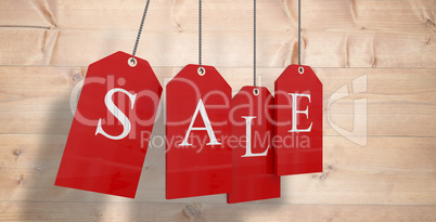 Composite image of red sale tags