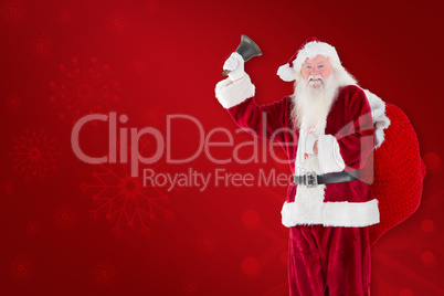 Composite image of santa claus ringing bell