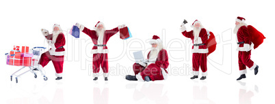 Composite image of different santas