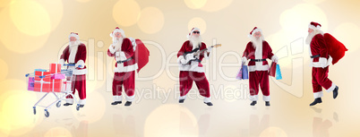 Composite image of different santas