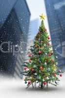 Composite image of christmas tree