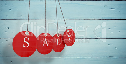 Composite image of red sale tags