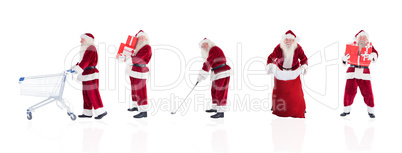 Composite image of different santas