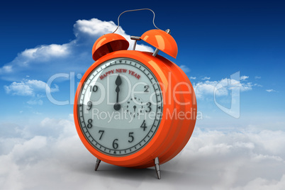 Composite image of new year alarm clock