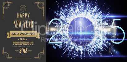 Composite image of art deco new year greeting