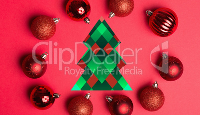 Composite image of hipster christmas tree