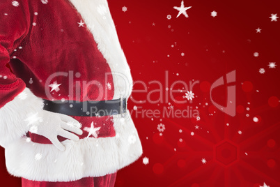 Composite image of santa claus belly from the side