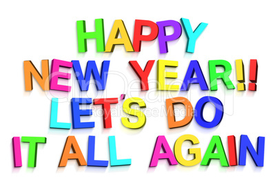 New year greeting in colourful letters