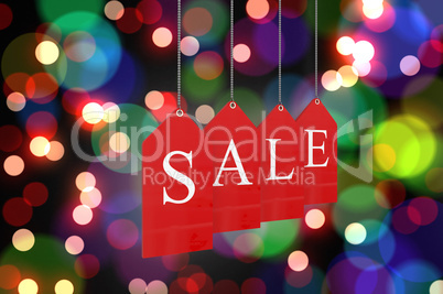 Composite image of red sale tags