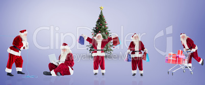 Composite image of different santas