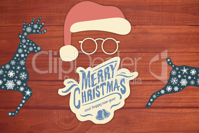 Composite image of merry christmas message with santa