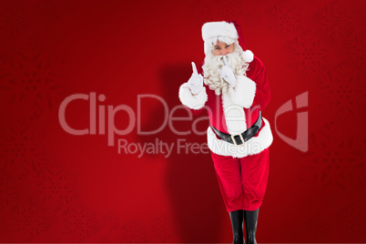 Composite image of santa claus keeping a secret