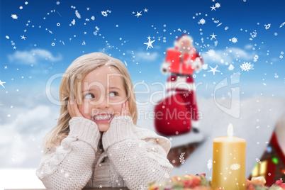 Composite image of cute little girl