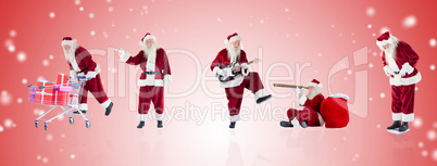 Composite image of different santas