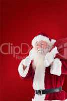 Composite image of santa likes to carry his sack