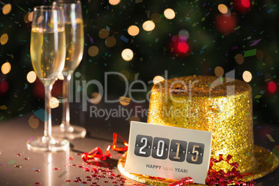 2015 card on table set for party