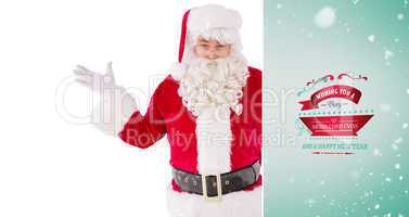 Composite image of portrait of perplexed santa